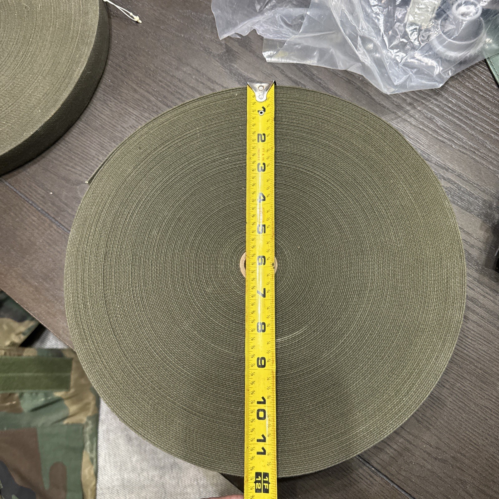 Vintage U.S. Military OD-7 Cotton Webbing 1.25 inch wide ~ 60 Yards NOS