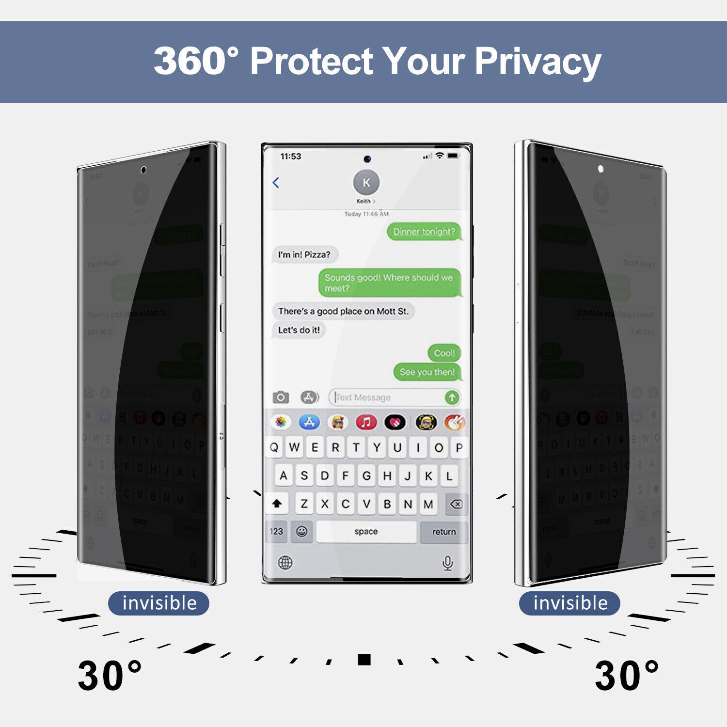 4X Samsung S23 Ultra S22 S21 Anti-Spy Privacy Glass Screen Protector+Camera Lens