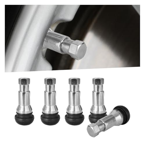 5PCS TR413AC Car Tire Valve Stems, Aluminium Alloy Snap-in Car Tire Silver