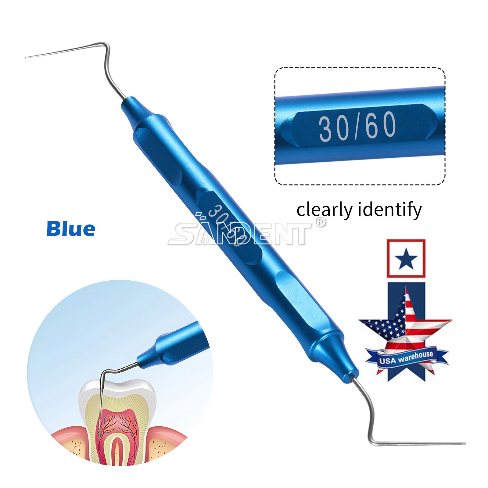 SANDENT Dental Endo Buchanan Hand Plugger Niti Fill Tips ENDO Hand Plugger Set