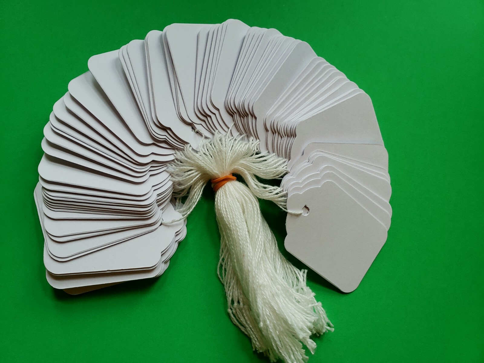 Blank White Price Tags Large Small Hang String Strung Jewelry Merchandise