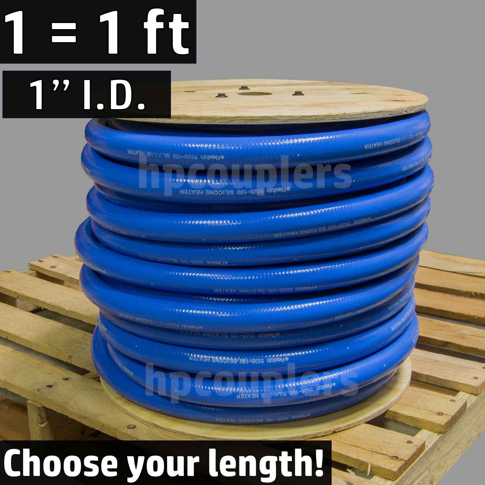 FlexFab 5526-100, 1" x 1ft, Blue Silicone Heater Hose High Temp Coolant Hose