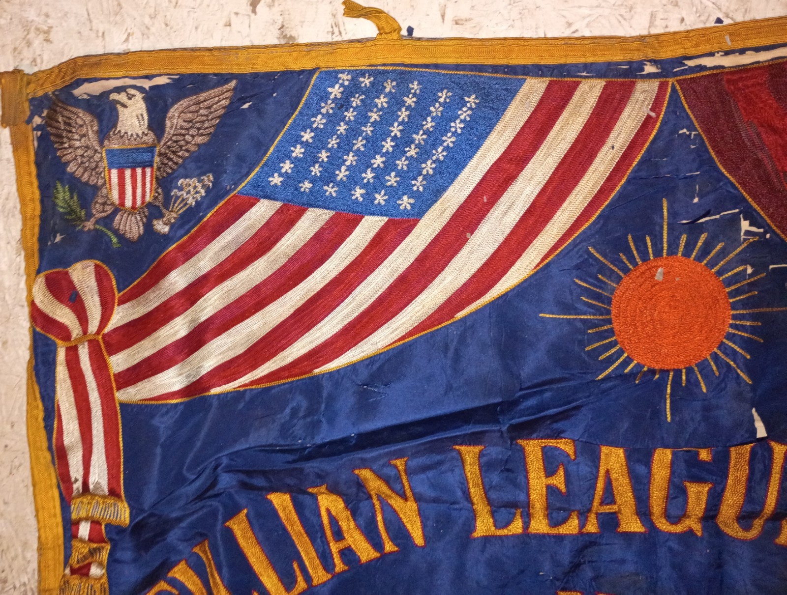 C1920 NY Afro-Caribbean Fraternal/Mutual Aid Society Banner~The Antillean League