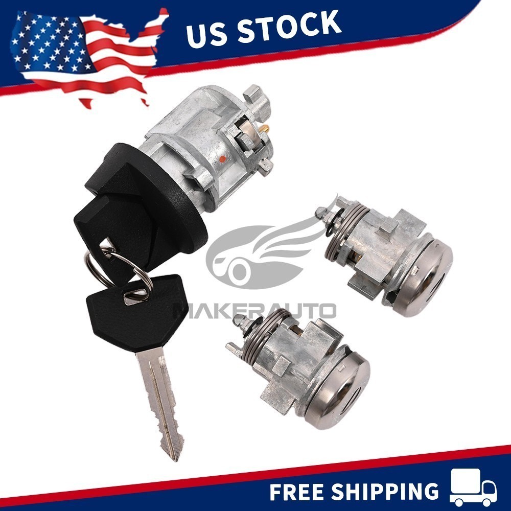 New Ignition & Door Lock Cylinder Set Fits 98-01 Ram 1500 2500 3500 Key Alike