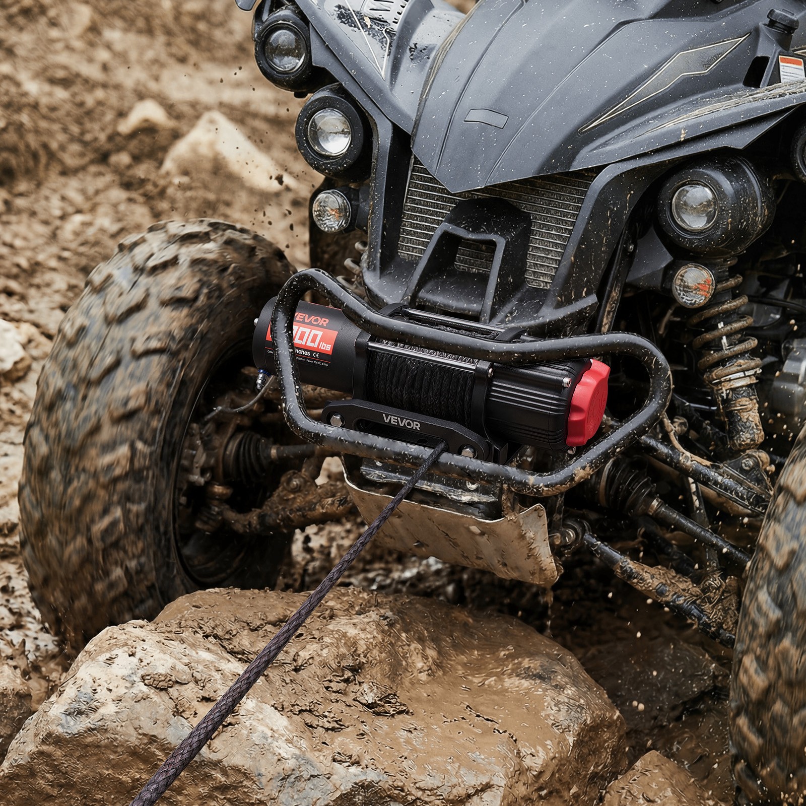 VEVOR 6000 lbs Electric Winch ATV UTV 12V Synthetic Rope Wireless Remote Control