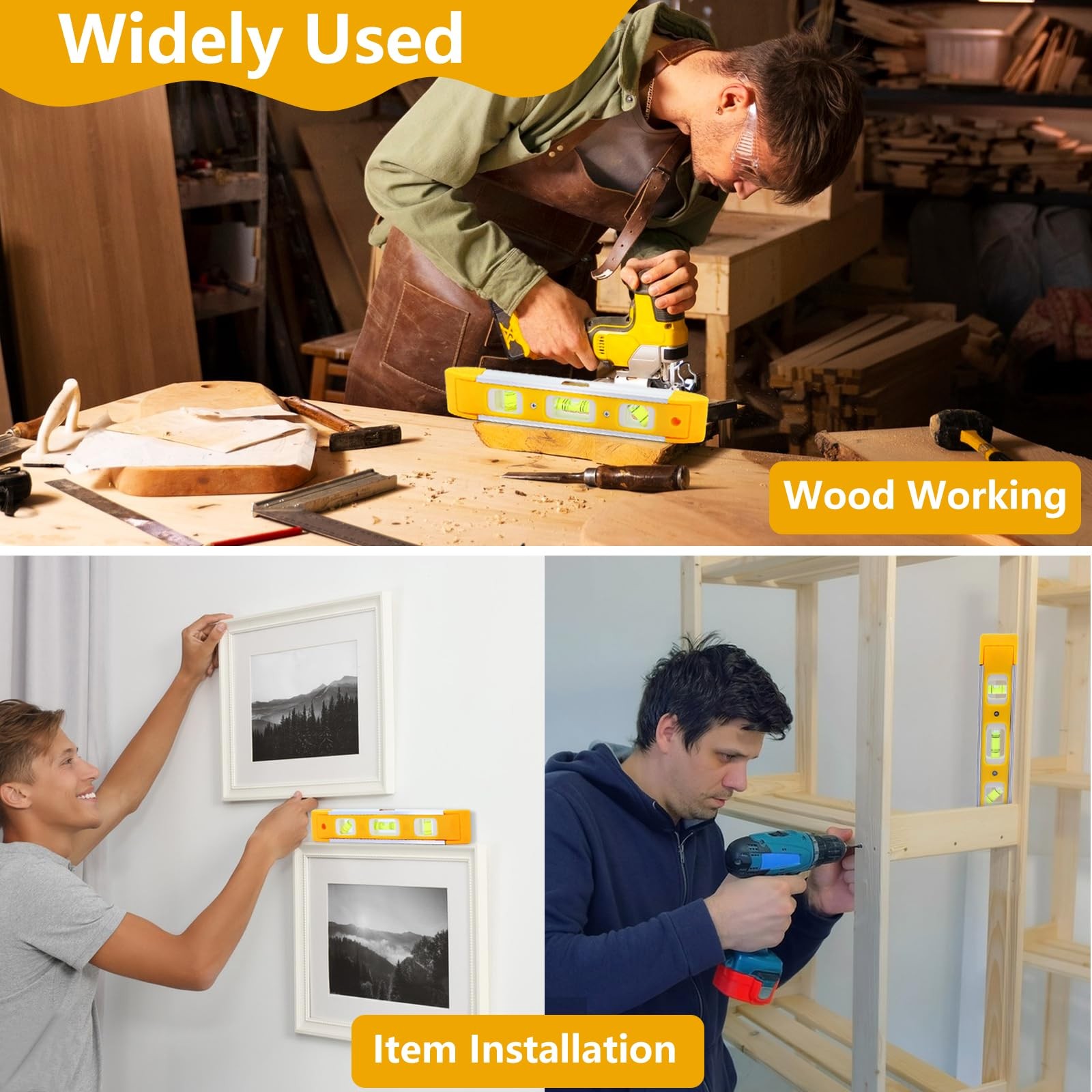 9 Inch (230 cm) Torpedo Level Magnetic, Small Leveling Tool with 3 Bubble