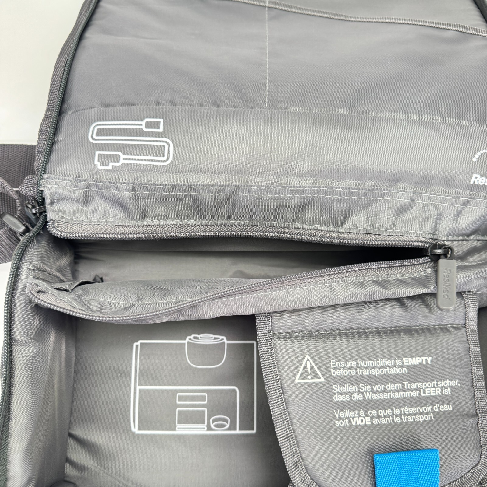 ResMed AirSense 10 CPAP Grey Travel Adjustable Shoulder Tote Carry Case ONLY