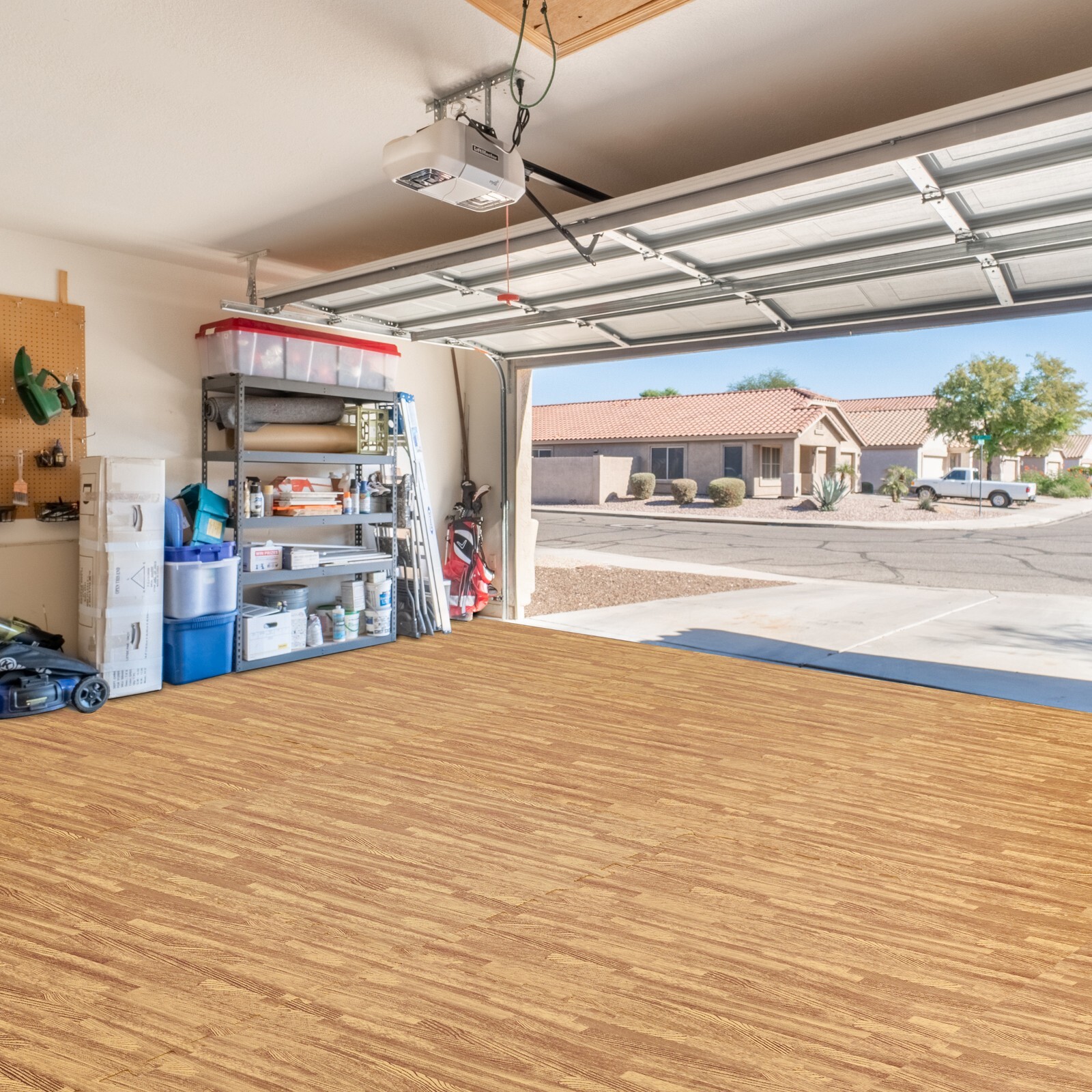 Sorbus 96 Sq. Ft. Wood Grain Floor Tiles, Interlocking EVA Foam Mats 24 Pcs.