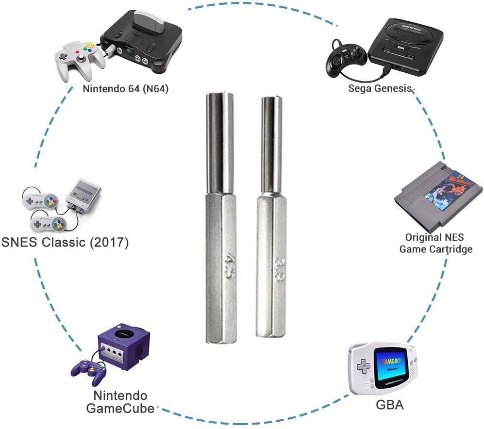 3.8mm + 4.5mm Screwdriver Bit For NES SNES N64 Game Boy Nintendo Security Tool