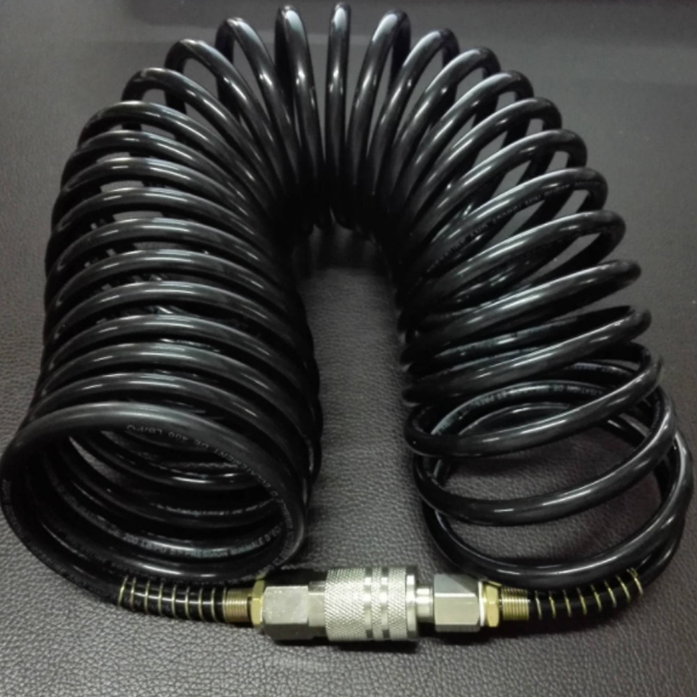 Heavy Duty Recoil Air Hose 25ft 1/4" Flexible Compressor Quick Coupler 200PSI US