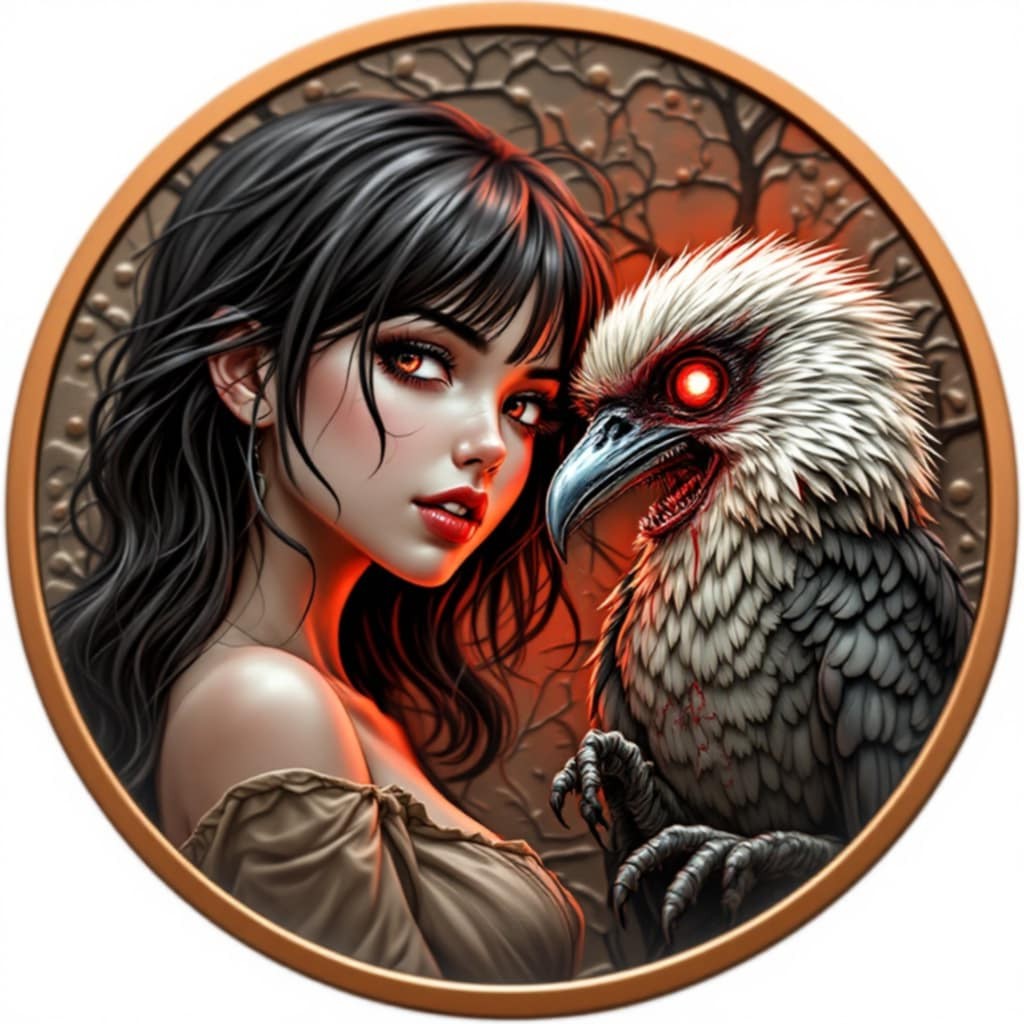 Zombie Vixens 1st Release Kookaburra The Laughing Death 1 oz Copper in card