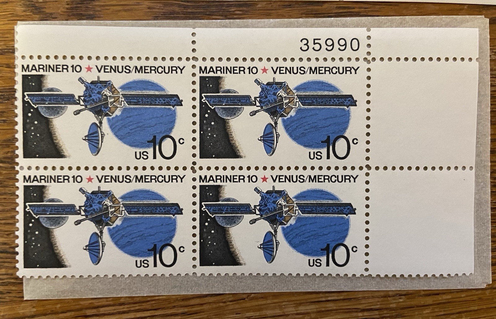 USPS LOT/6 VINTAGE PLATE BLOCK SPACE-APOLLO 8-PIONEER JUPITER-MARINER 10- MNH