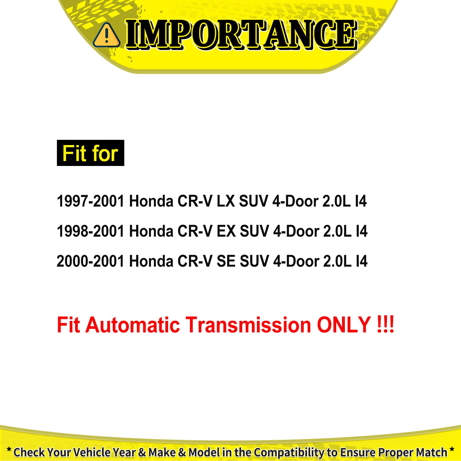 Pair Front CV Axle Shaft for 1997 1998 1999 2000 2001 Honda CR-V Auto Trans 2.0L