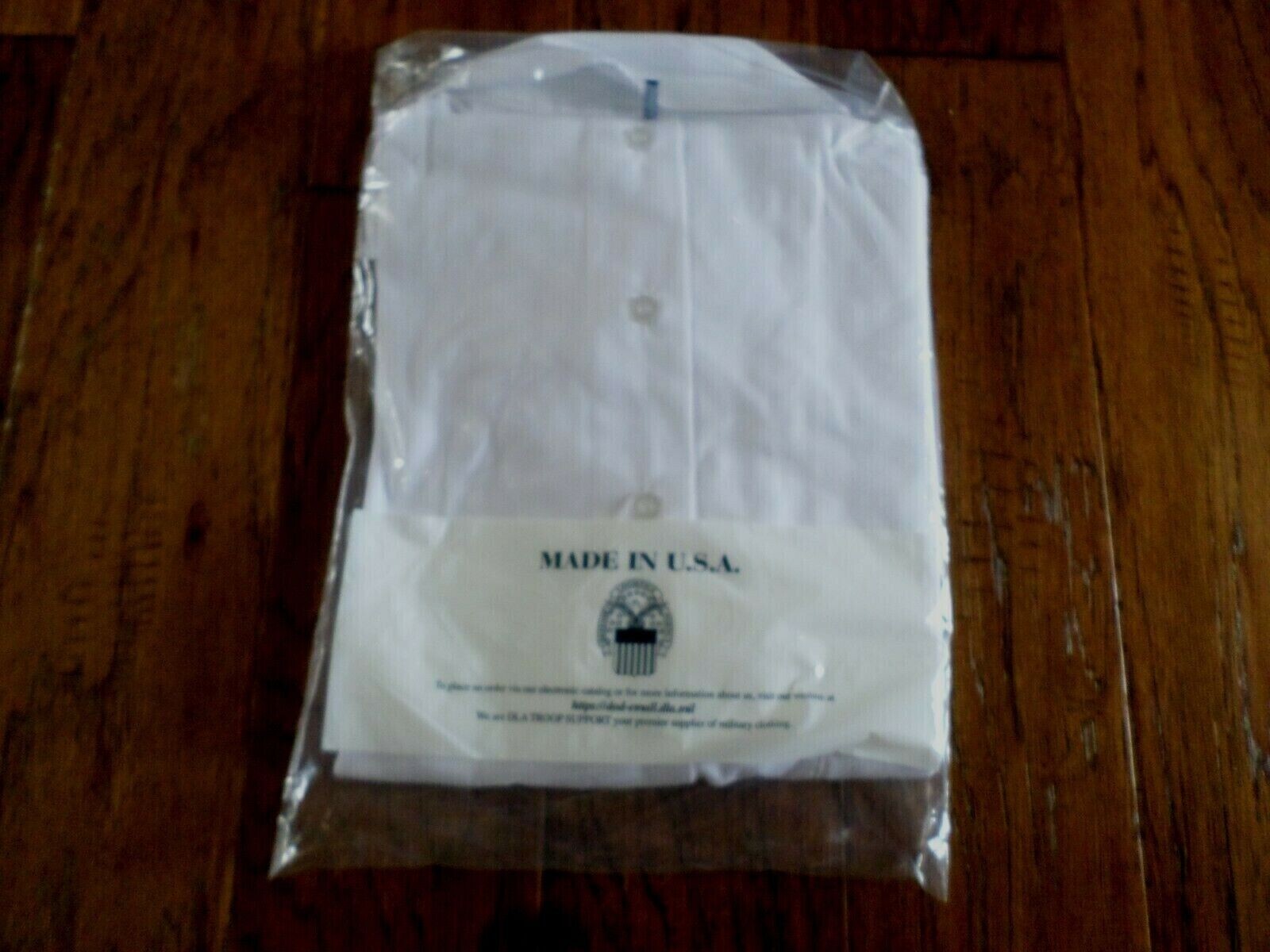 U.S MILITARY ISSUE ARMY MEN'S WHITE DRESS SHIRT SHORT SLEEVE LARGE SIZE 17 NEW