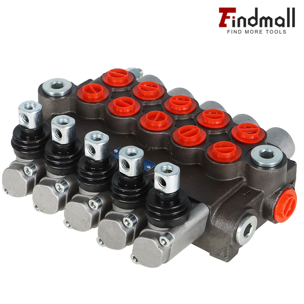 5 Spool Hydraulic Control Valve Double Acting 13 GPM 3600 PSI SAE Ports