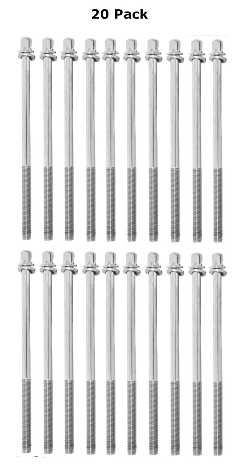 AIAS Bass Drum Tension Rods (20 Pack) – 4 1/3" Length – 7/32" 4 1/3 inch