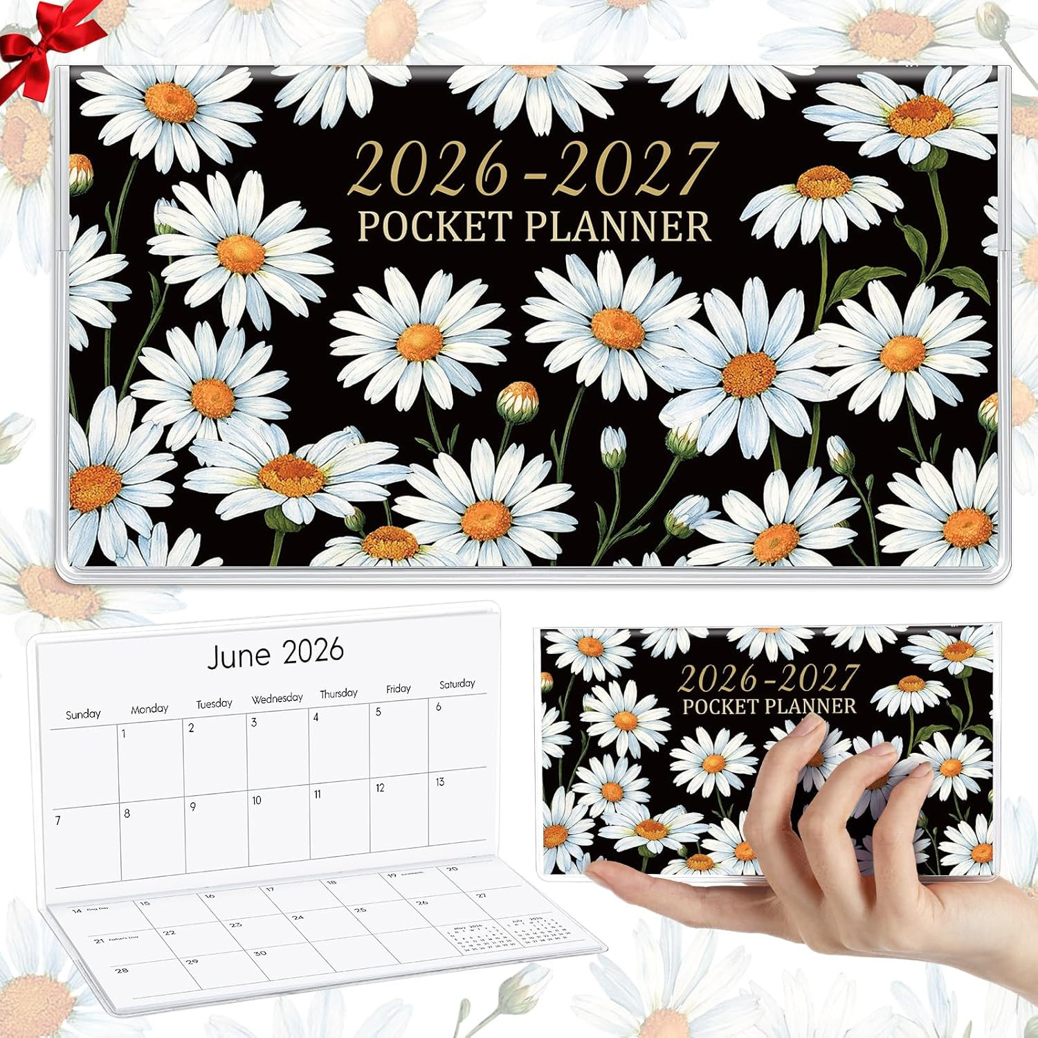 7" x 6.5" 2026-2027 Pocket Calendar for Purse Small Monthly Planner Notebook PVC