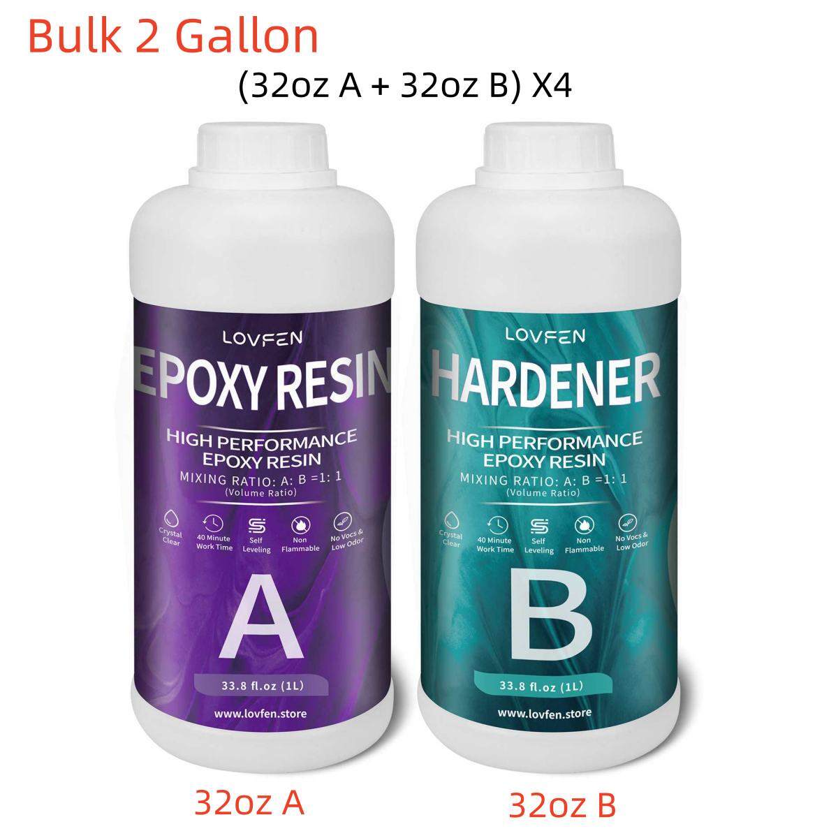 Clear Epoxy Resin - Bulk 32/64oz 1/2/3/4 Gallons Kit - DIY River Table Top 1A:1B