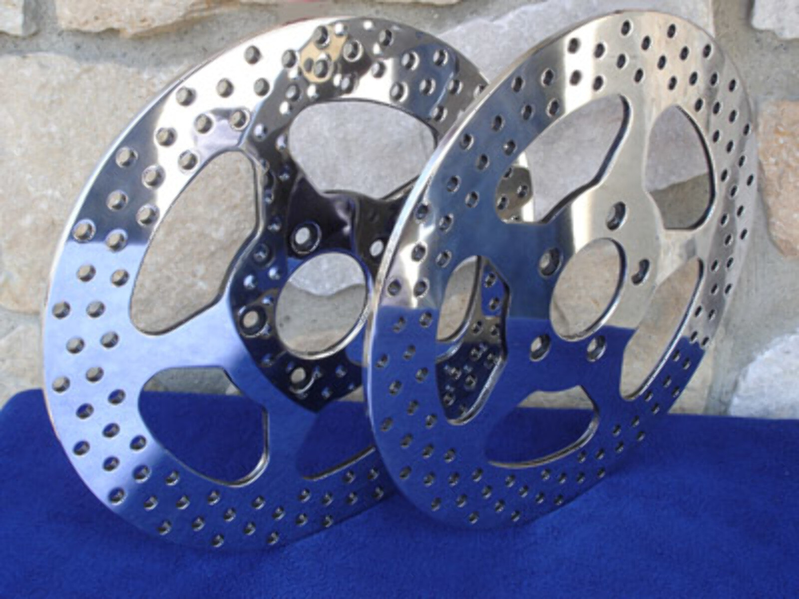 FOR HARLEY 1984-UP 11 1/2" POLISHED STAINLESS STAR BRAKE ROTOR FRONT & REAR