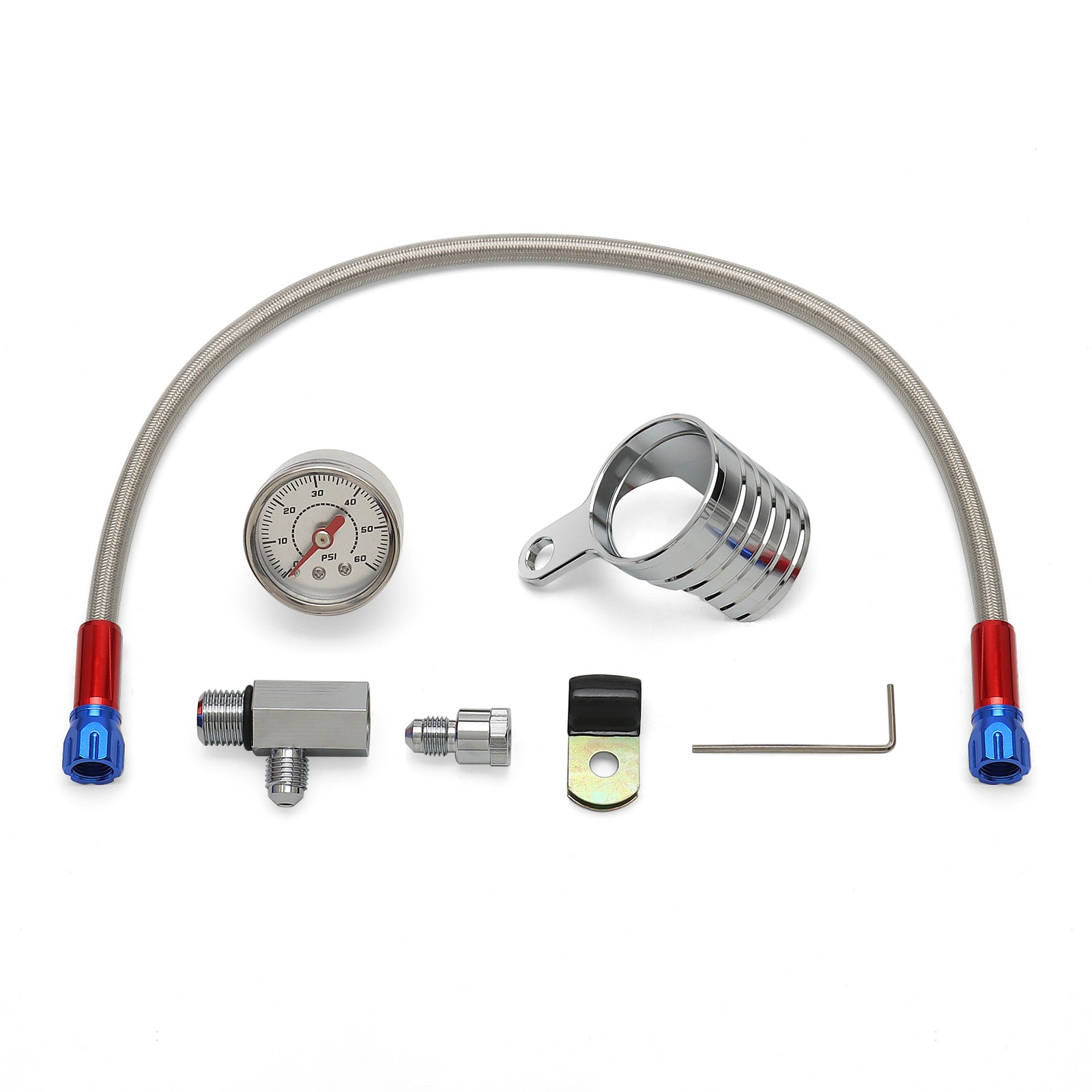 Chrome Oil Pressure Gauge Kit For Harley Twin Cam Touring Road King Softail Dyna