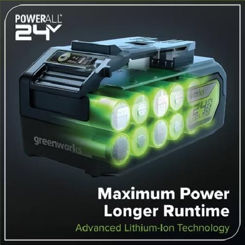 Greenworks POWERALL 3pc Combo Kit - 21" Lawn Mower 12" String Trimmer 320 CFM Le