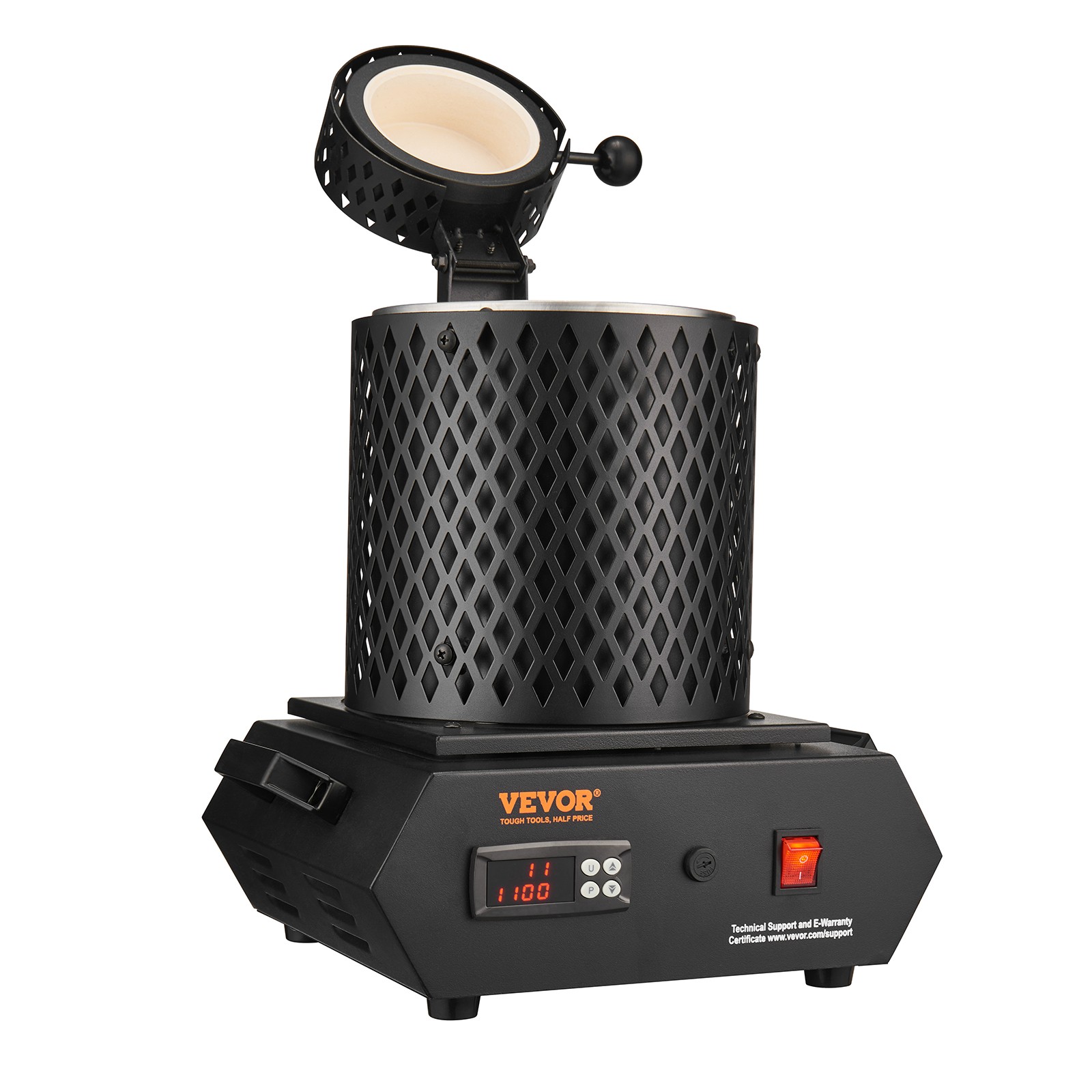 VEVOR Gold Melting Furnace 1350W Electric Digital Smelting Furnace 2 Crucibles