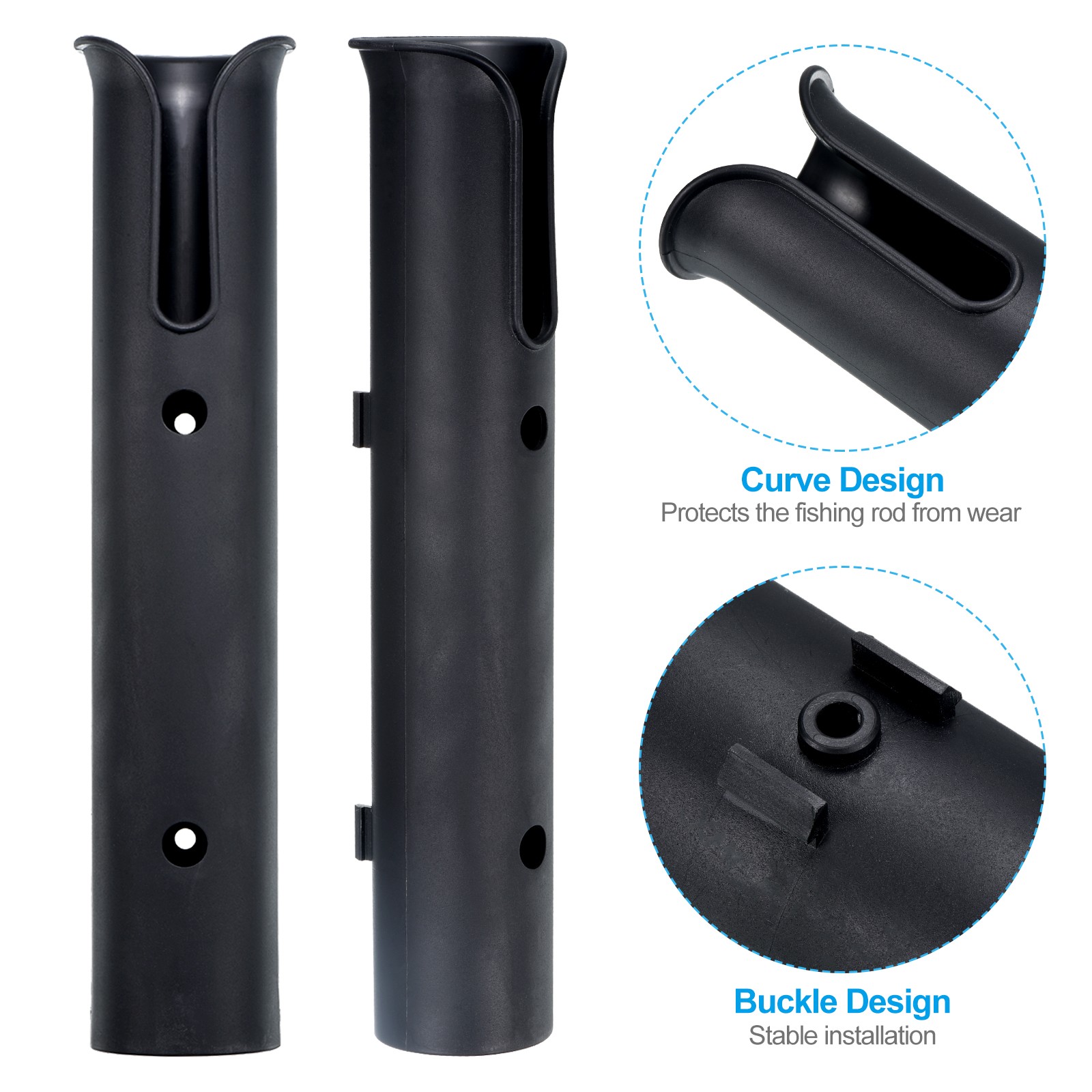 6Pcs Fishing Rod Holder Racks Plastic Boat Pole Bracket Fishing Tube