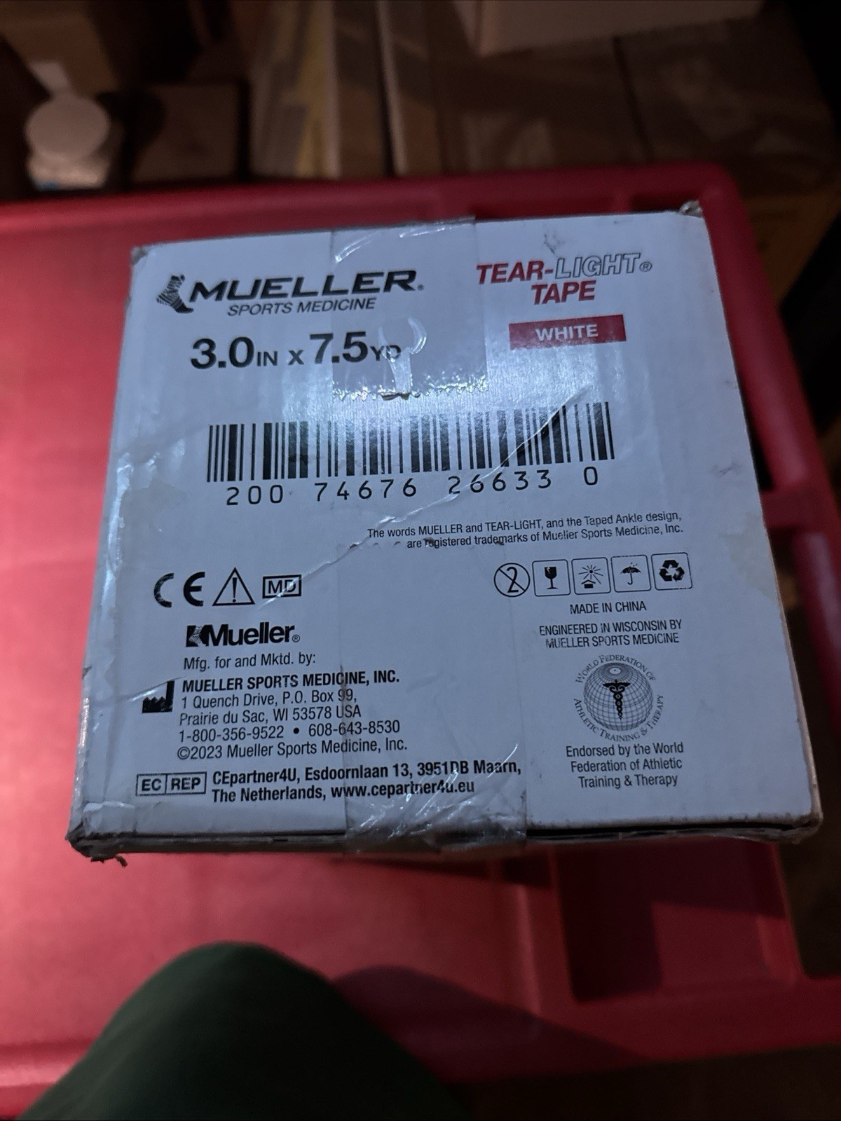 Mueller Sports Medicine Tear-Light Tape - White - 3.0 In X 7.5 Yd (16 Rolls)