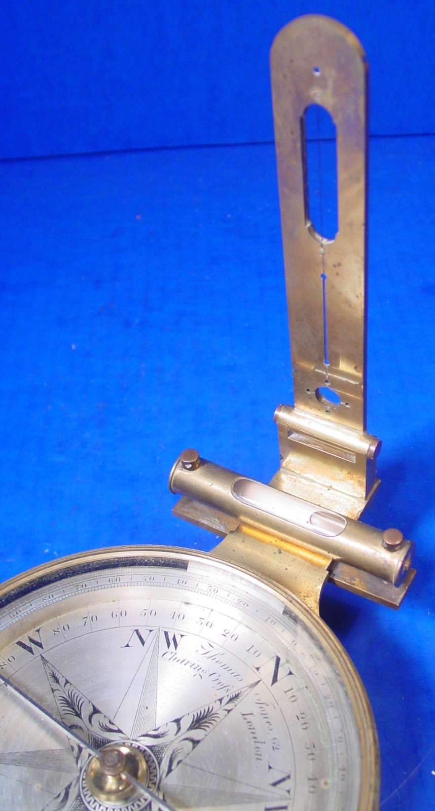 1816 Thomas Jones Compass folding Sight Vanes Vertical Arc - Rare Early Compass