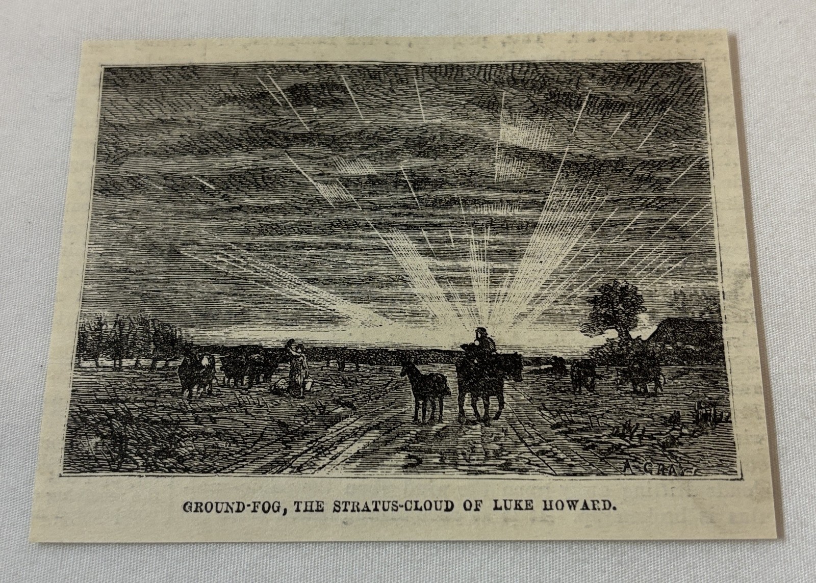 1881 magazine engraving~ ground fog The Stratus-Cloud Of Luke Howard
