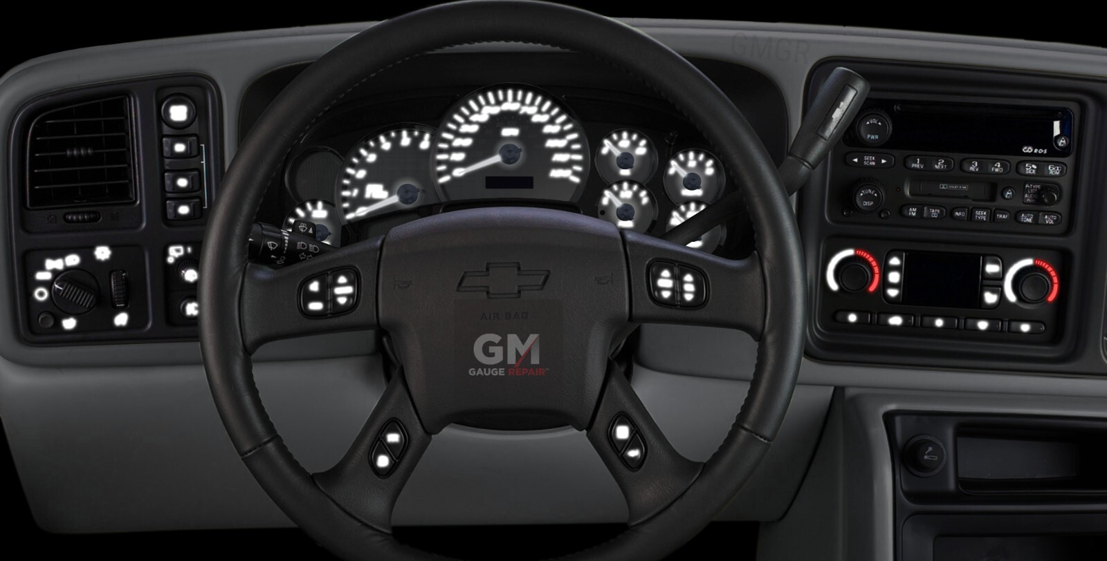 Dash Bulb to LED Conversion Kit with White LEDs 2003 04 05 06 GM Truck and SUVs