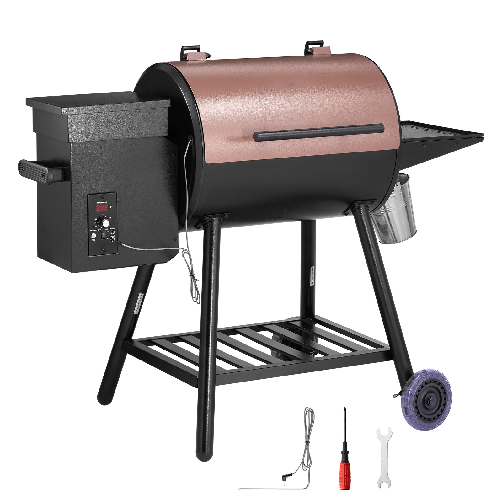 Wood Pellet Grill Smoker Outdoor Electric BBQ Grills 456 Sq.in Cook Area
