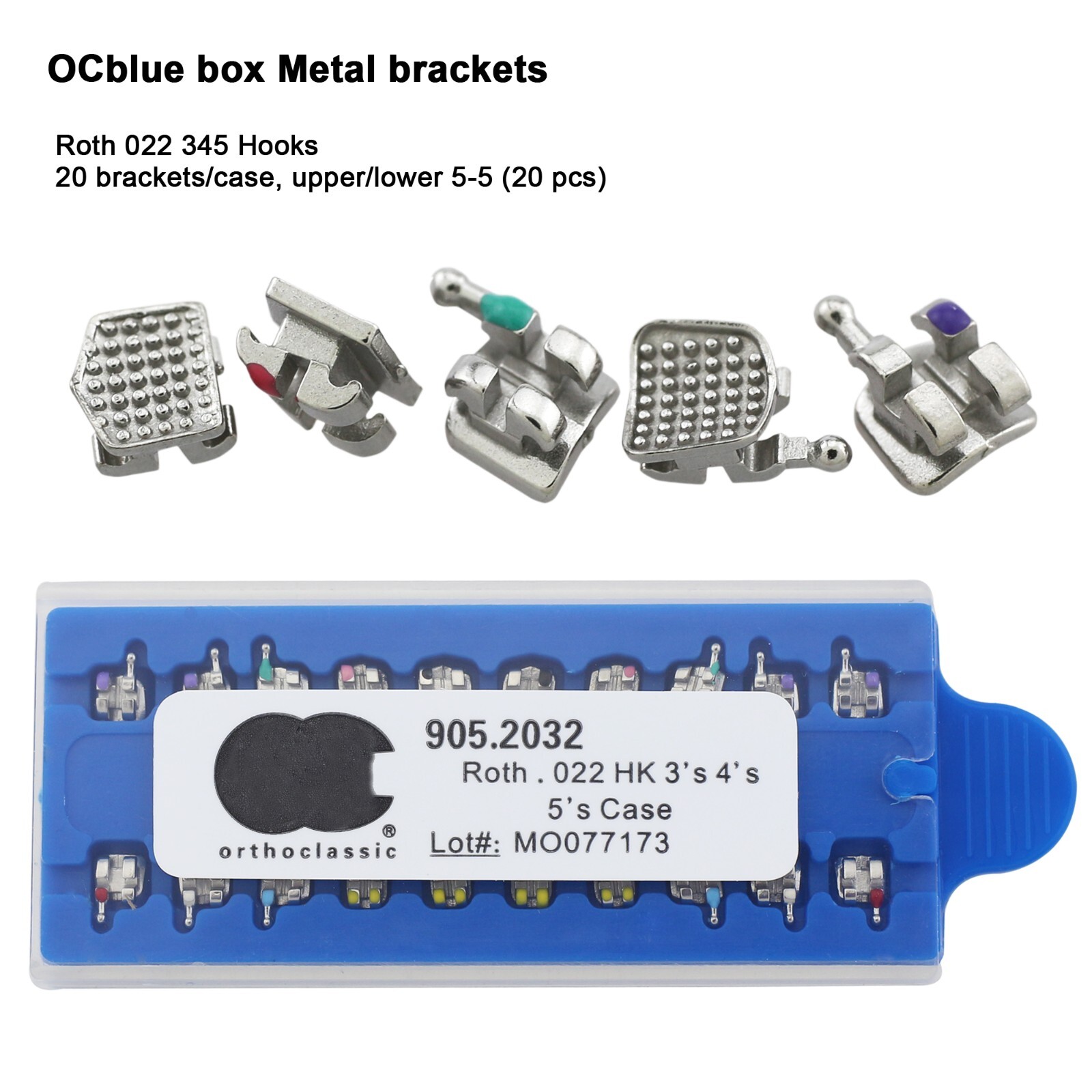 US Dental Orthodontic Metal Brackets MIM Mini Braces Roth MBT 022 018 345 Hooks