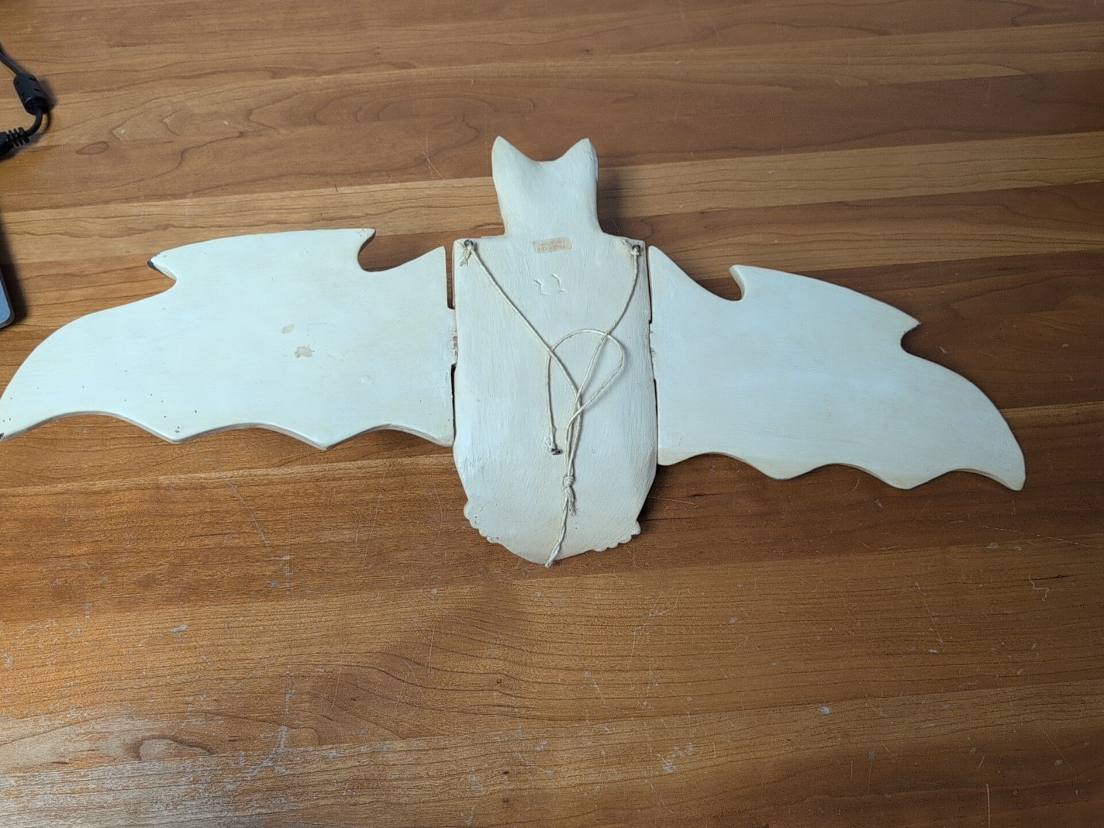 Vintage Flying Bat Mobile Balinese Spirit Chaser Hand Carved Wood Folk Art 18"