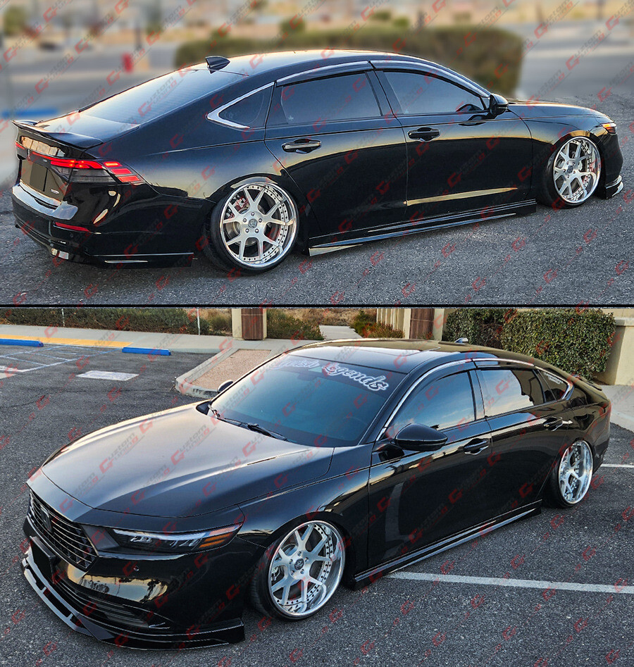 For 23-24 Honda Accord 11th Gen Akasaka Gloss Black Add On Side Skirt Extensions
