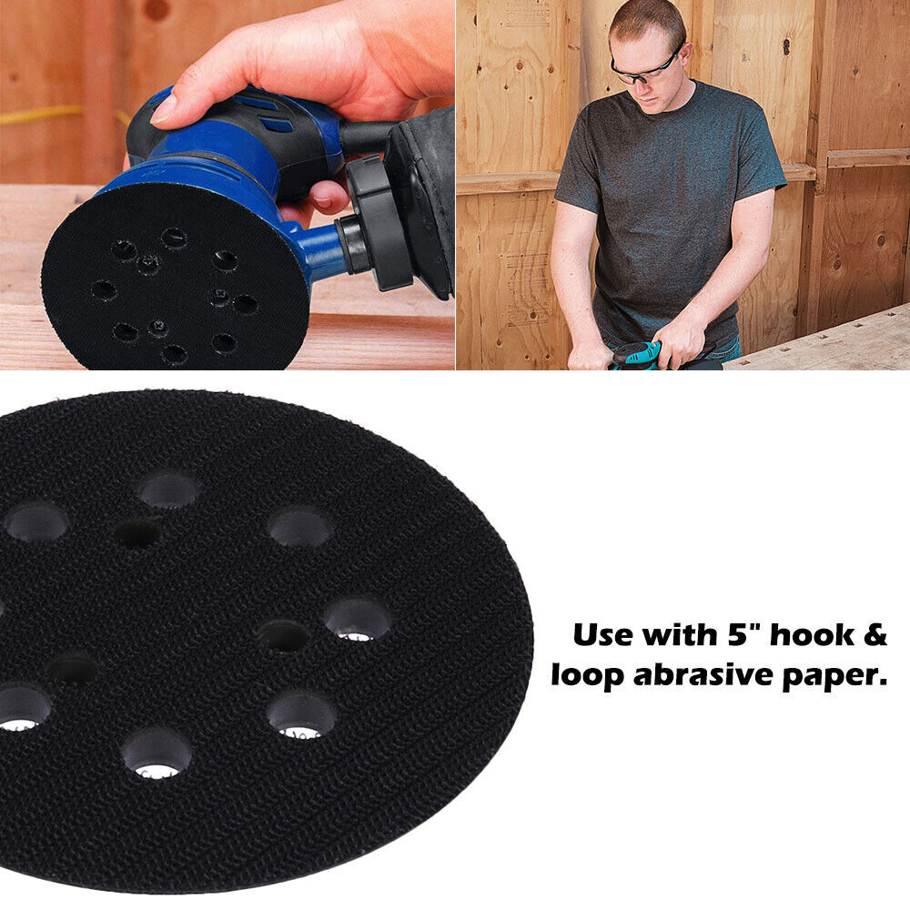 2PCS 5Inch 8-Hole Orbital Sander Hook Loop Backing Replacement Pad for Makita