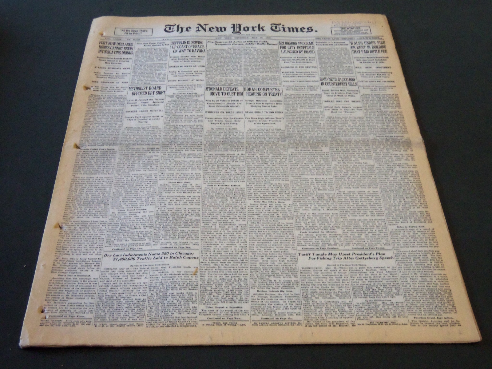 1930 MAY 29 NEW YORK TIMES - BORAH COMPLETES HEARING ON TREATY - NT 5653