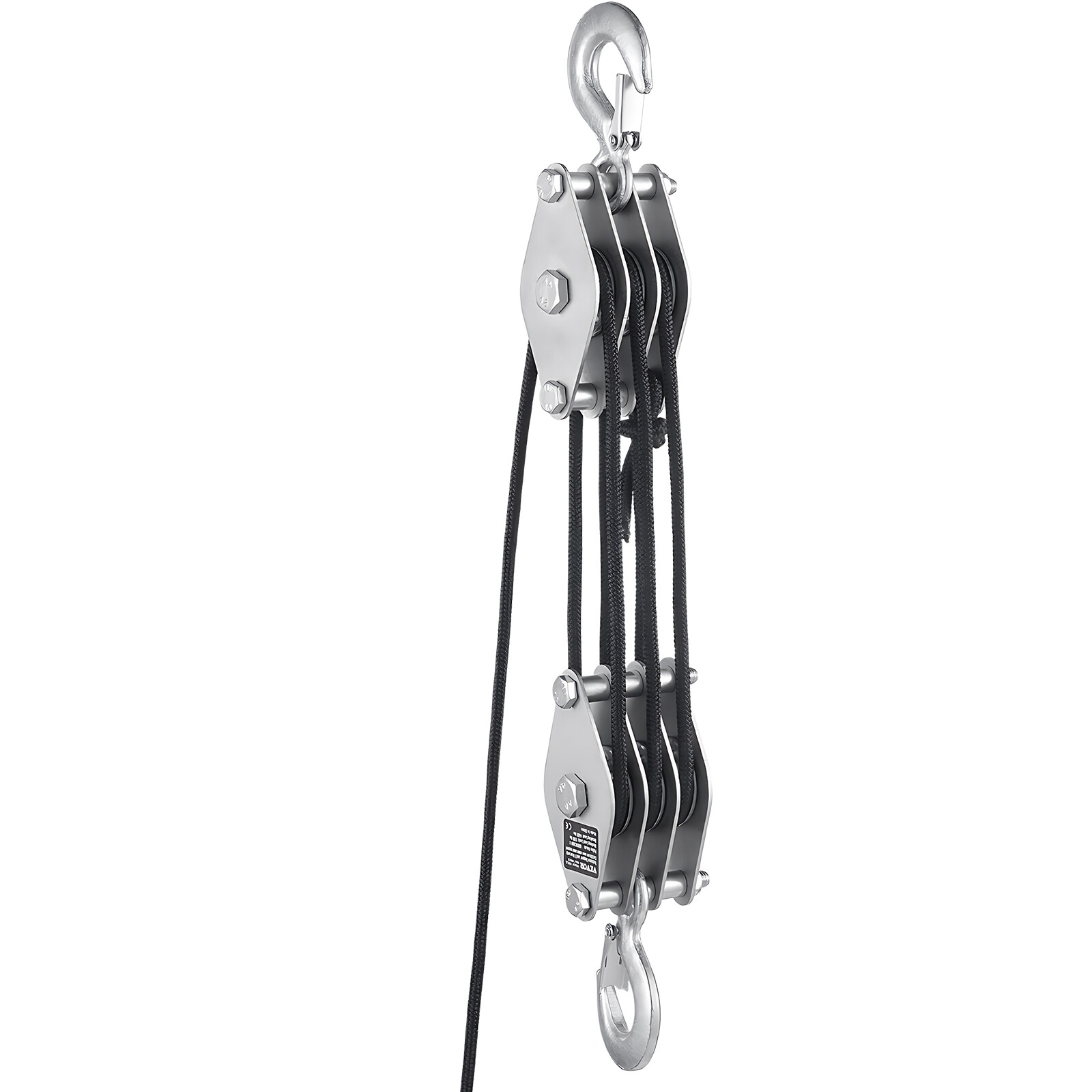 4400 lbs Rope Hoist Pulley System Block and Tackle 5:1 Lifting Ratio 100 ft Rope