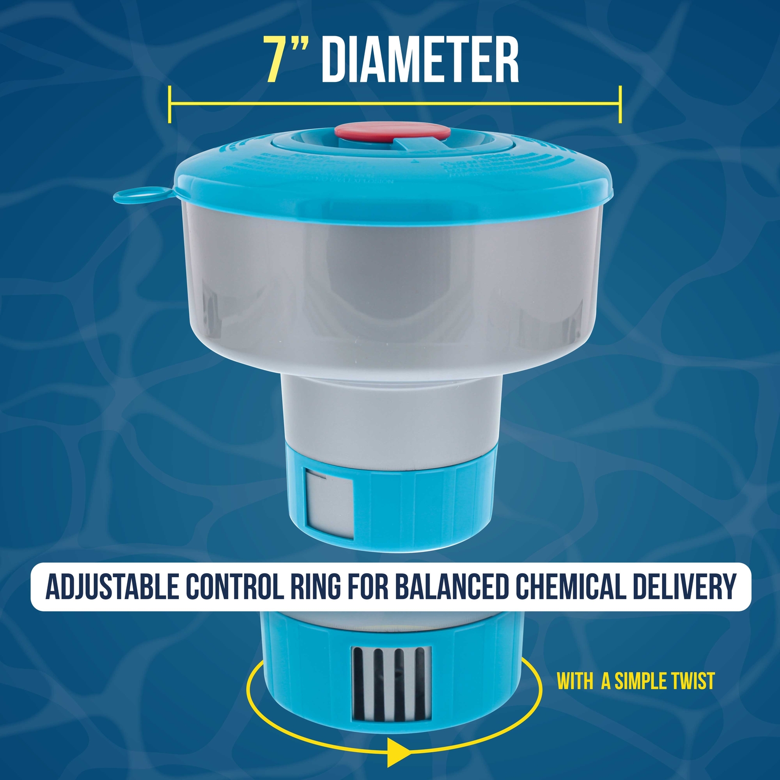 U.S. Pool Supply Cleaner Floater Dispenser, Pop-Up Refill Indicator, 3" Tablets