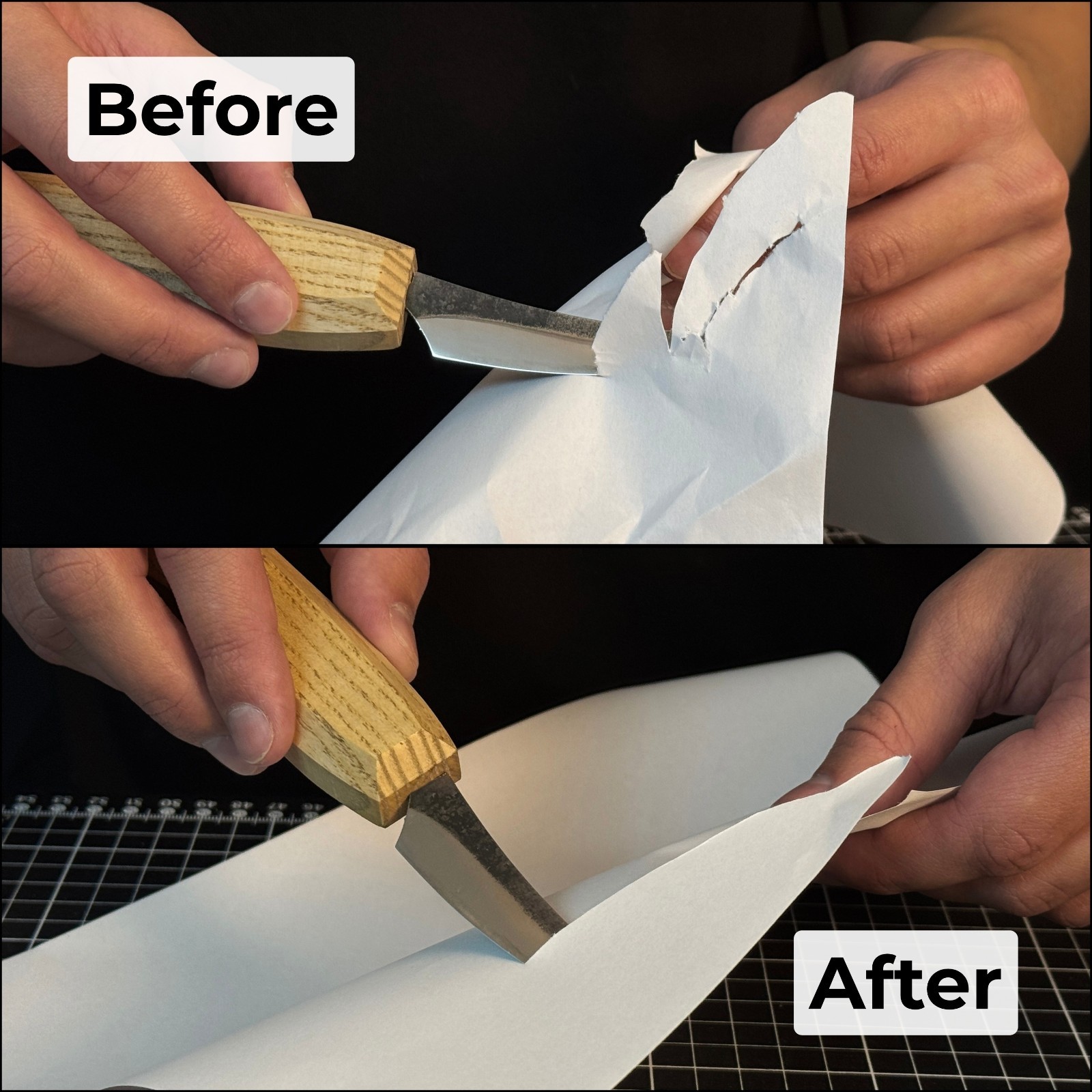 Double Sided Leather Sharpening Strop Knife Tool Honing Paddle Polishing Paste