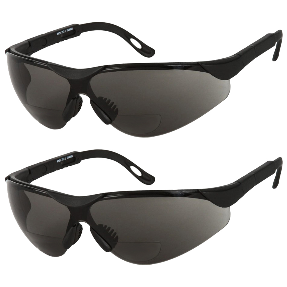 2 PAIR LOT Bifocal Safety Reading Sunglasses Glasses Reader ANSI Z87.1 Men Women