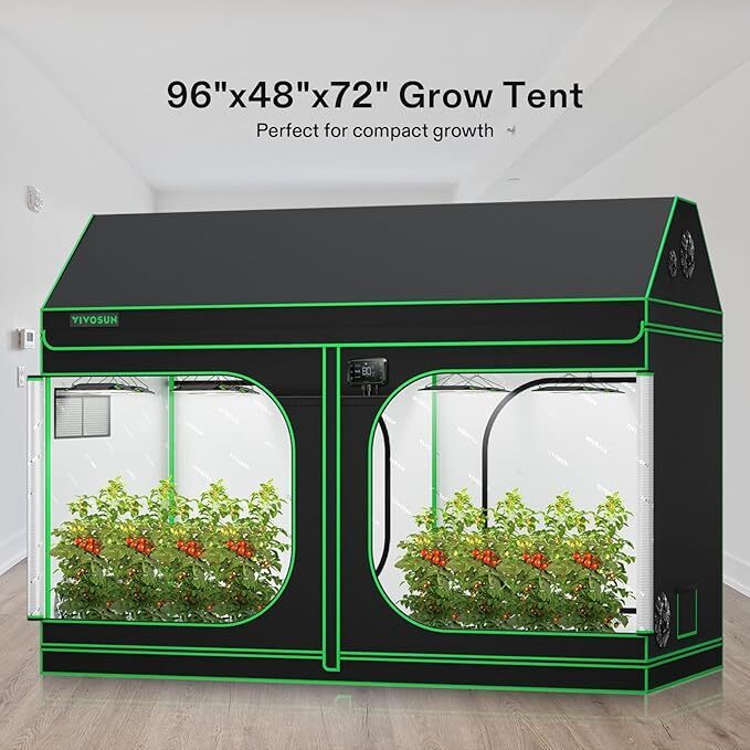 VIVOSUN R846 96"x48"x72" Roof Grow Tent Hydroponic Indoor Plants Growing 8x4ft
