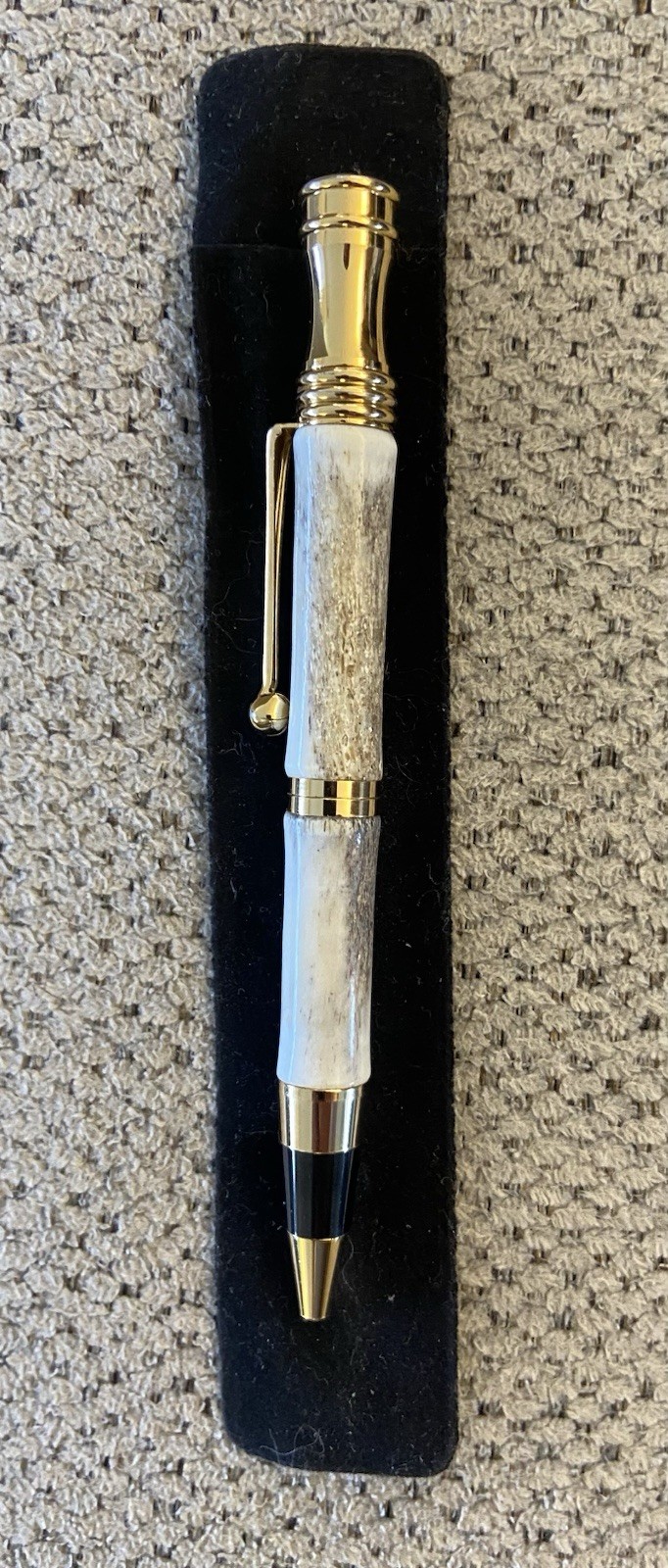 Handmade Deer Or Elk Antler Pen W/ Sleeve