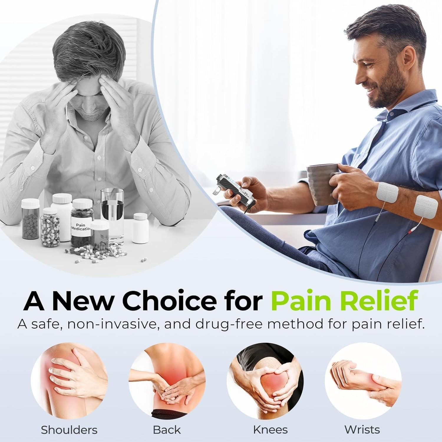 AUVON Rechargeable TENS Unit Muscle Stimulator, FSA HSA Eligible, Digital TEN...