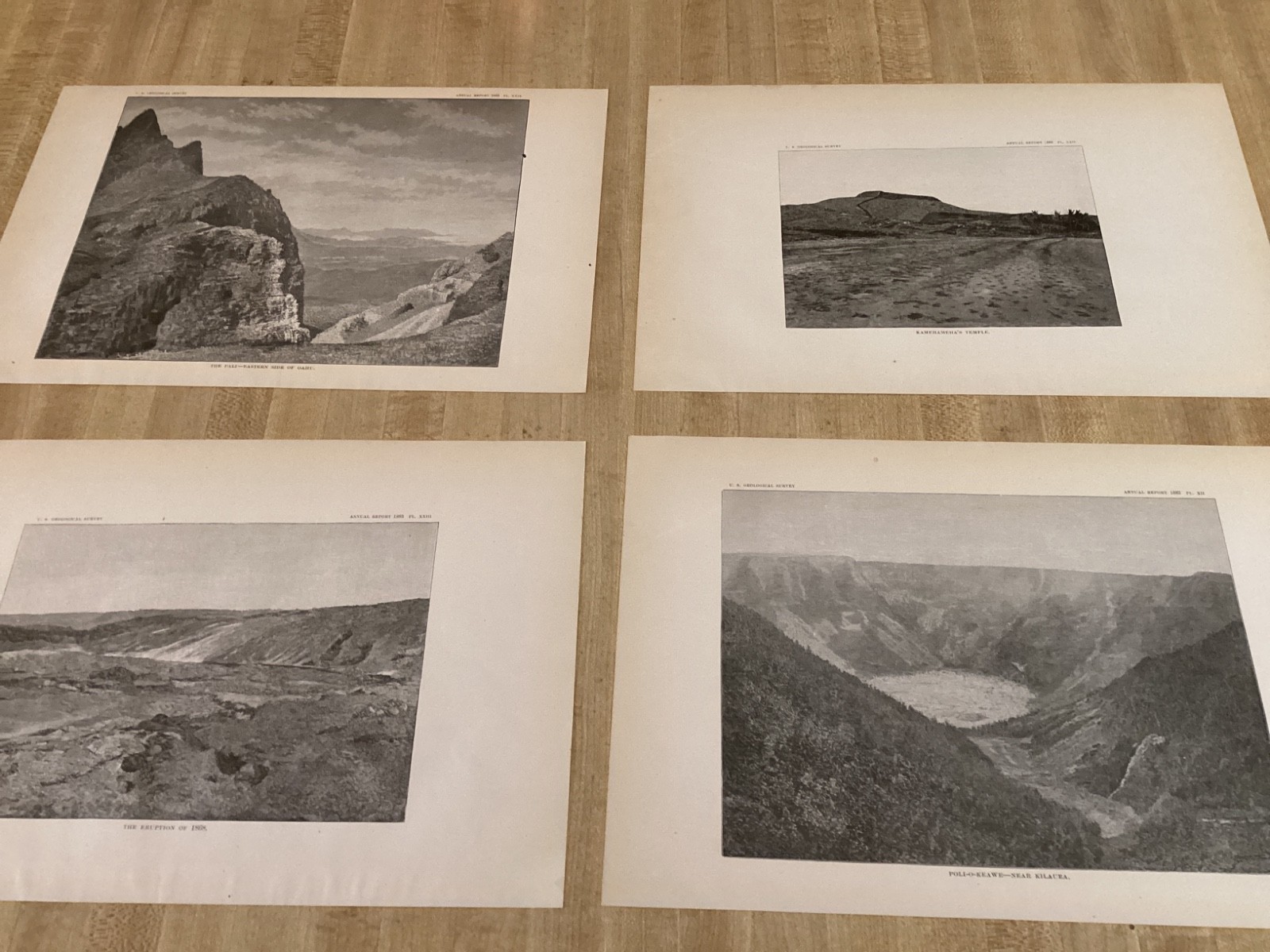 Antique Lot Of 18 Old 1883 Hawaii - USGS Survey Prints