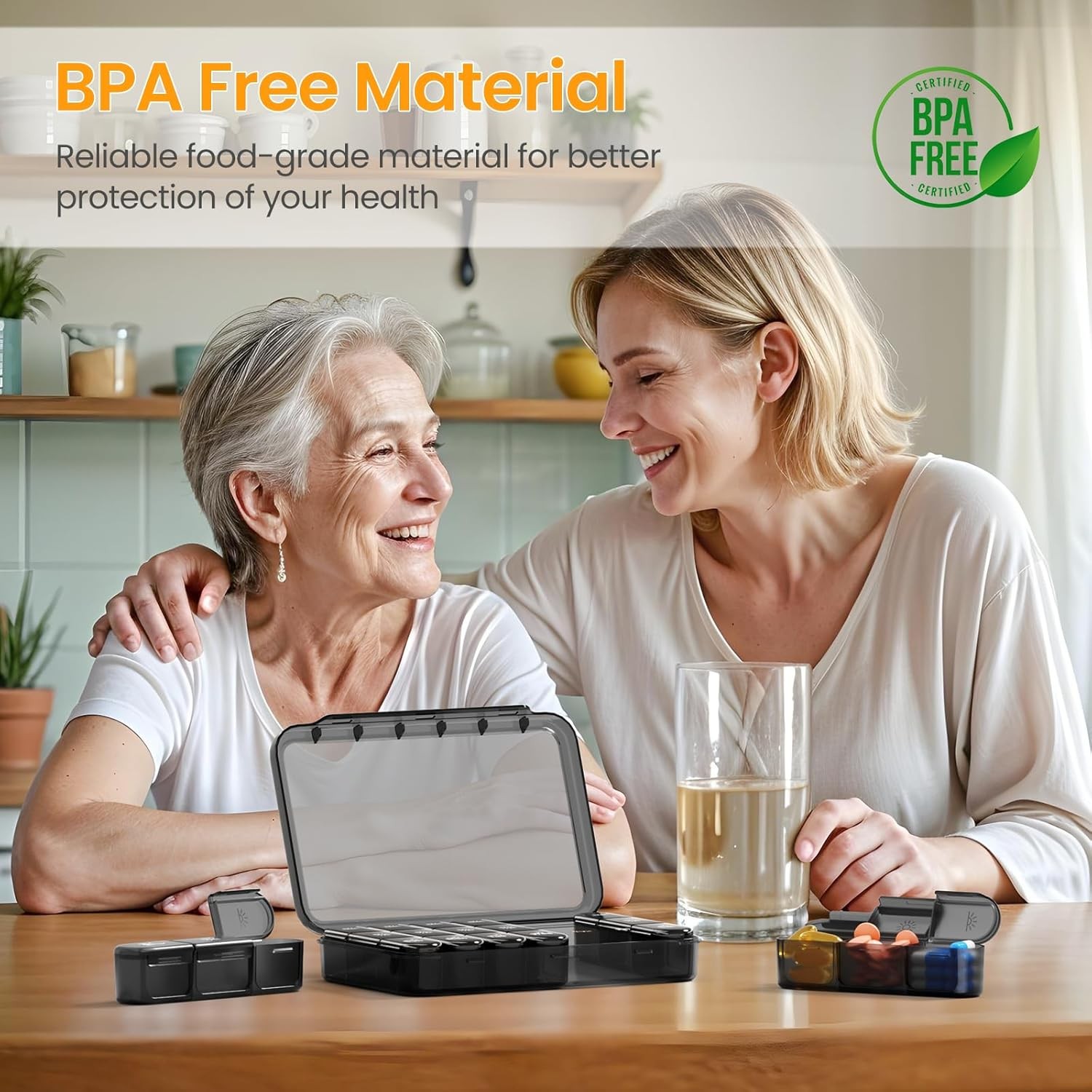 Weekly Pill Box Organizer Pill Case Medicine Planner 3 Times A Day Easy to Clean