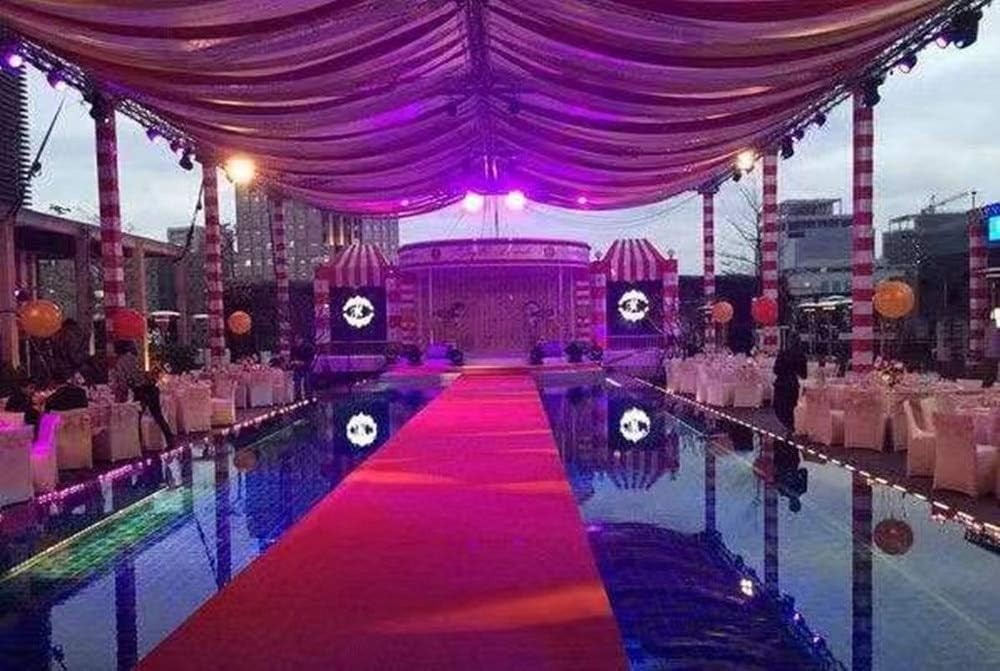 Wedding Aisle Runner Carpet Red Indoor Outdoor 2mm 15ft Long 24in Wide