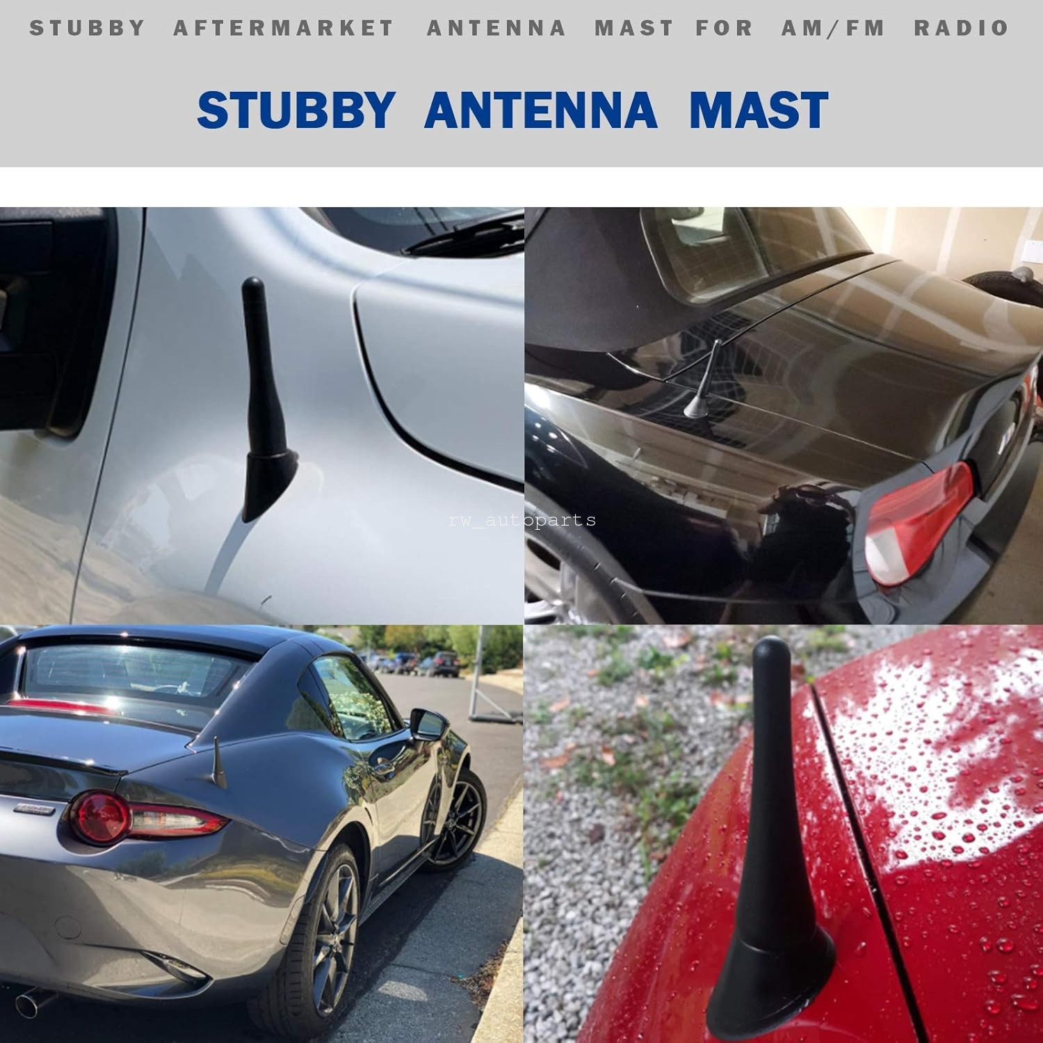 For 2010-2014 Ford Mustang 3.8 inch AM/FM Radio Stubby Aerial Short Antenna Mast