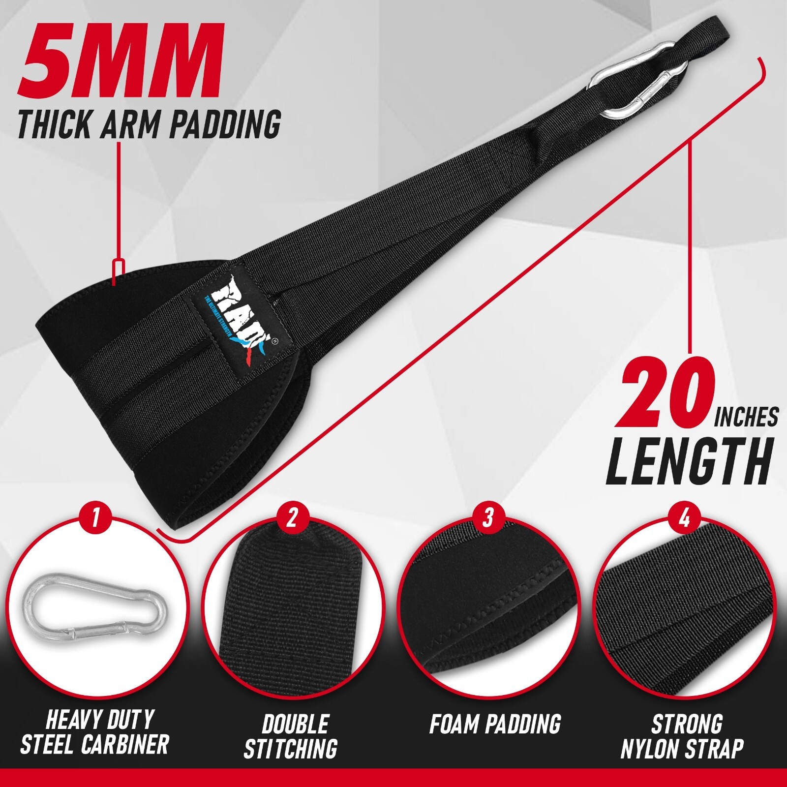 Ab Straps Adjustable Hanging Abdominal Pull Up Bar Muscle Building Fitness RAD