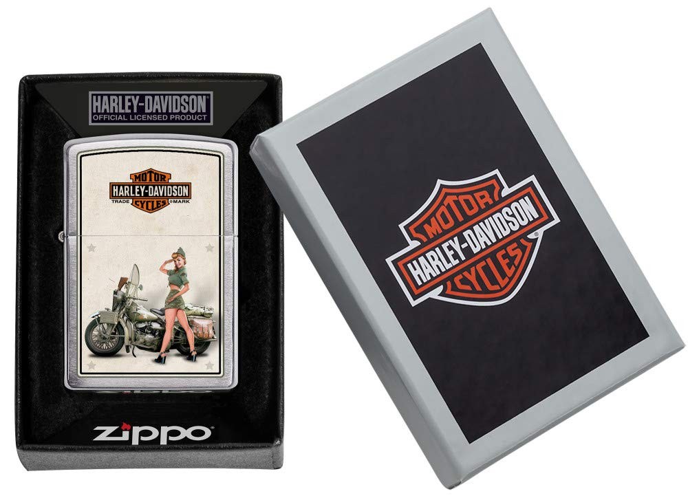 Zippo Harley-Davidson US Army Brushed Chrome Pocket Lighter, One Size